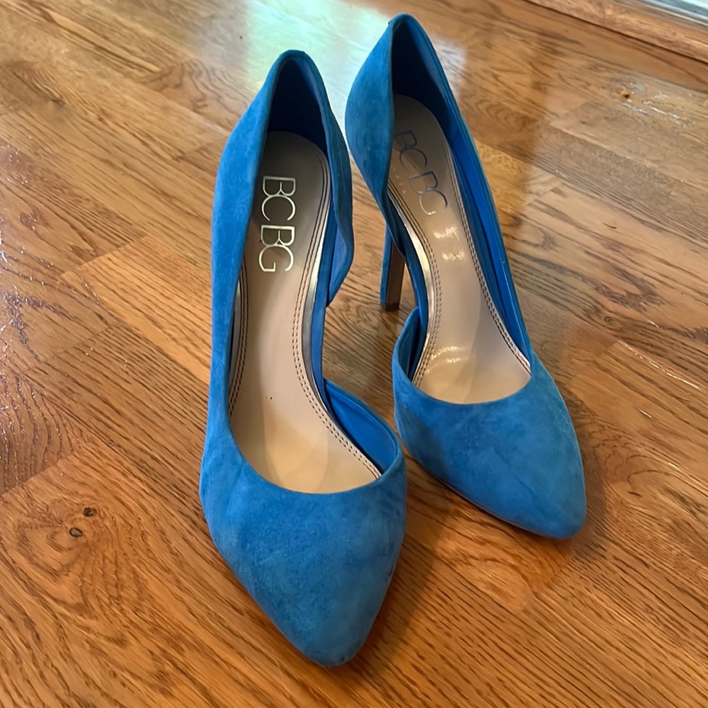 BCBG Blue Suede Heels